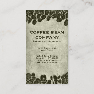 Carte De Visite grains de café de cacao