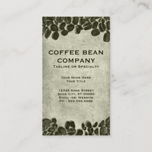 Carte De Visite grains de café de cacao (Devant)