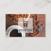 Carte De Visite Grains de café et tasse de café (Devant)
