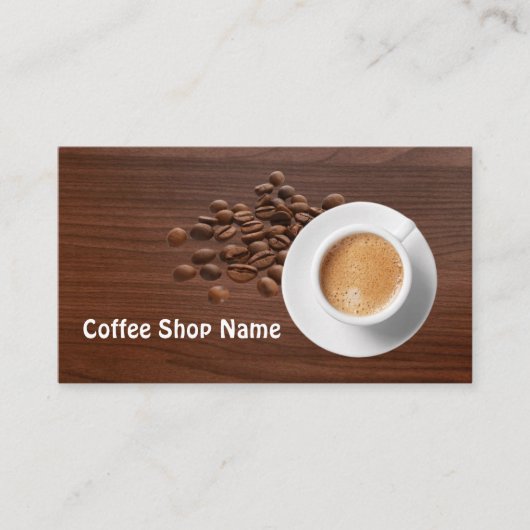 Carte De Visite Grains de café mignons de café (Devant)