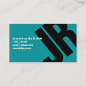 Carte De Visite Grand bleu audacieux de couverture d'initiales (Dos)