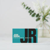 Carte De Visite Grand bleu audacieux de couverture d'initiales (Debout devant)