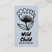 Carte De Visite GRAND BOLD BLOOM Rustic Minimal Floral QR code (Devant)