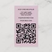 Carte De Visite GRAND BOLD BLOOM Rustic Minimal Floral QR code (Dos)