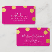 Carte De Visite GRAND CONFETTI SPOT mignon luxe fausse feuille or  (Devant / Derrière)