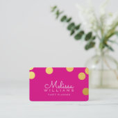 Carte De Visite GRAND CONFETTI SPOT mignon luxe fausse feuille or  (Debout devant)