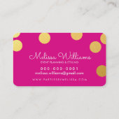 Carte De Visite GRAND CONFETTI SPOT mignon luxe fausse feuille or  (Dos)