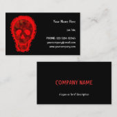 Carte De Visite Grand crâne rouge horizontal (Devant / Derrière)