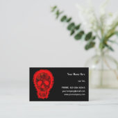 Carte De Visite Grand crâne rouge horizontal (Debout devant)