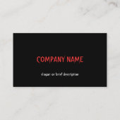 Carte De Visite Grand crâne rouge horizontal (Dos)