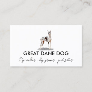 Carte De Visite Grand Danois Harlequin Blanc