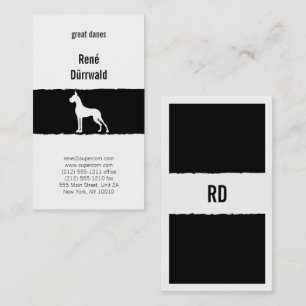Carte De Visite Grand Danois noir et blanc Raccourci