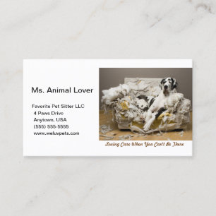 Carte De Visite Grand Danse Relaxant sur Canapé mâché blanc