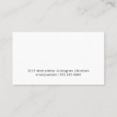 Carte De Visite Grand Fond élégant et cheveux sauvages (Dos)