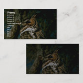 Carte De Visite Grand hibou à cornes (Devant / Derrière)