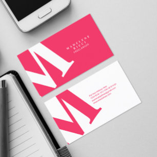 Carte De Visite Grand initial   Typographie moderne   Rose