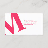 Carte De Visite Grand Initial | Typographie Moderne | Rose (Dos)