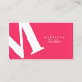 Carte De Visite Grand Initial | Typographie Moderne | Rose (Devant)