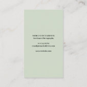 Carte De Visite Grand Initiales Sage Green Typographie Photographe (Dos)