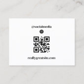 Carte De Visite Grand Instagram Photo Code QR (Dos)