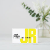 Carte De Visite Grand jaune audacieux de couverture d'initiales (Debout devant)