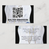 Carte De Visite Grand Modèle de code QR | Marbre Gold Flakes (Devant / Derrière)