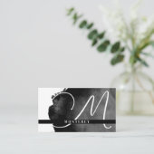 Carte De Visite Grand monogramme | Aquarelle noire (Debout devant)