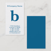 Carte De Visite grand monogramme bleu (Devant / Derrière)