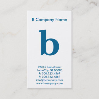 Carte De Visite grand monogramme bleu