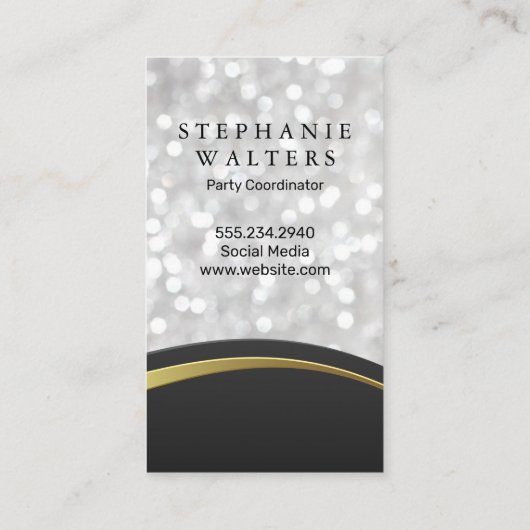 Carte De Visite Grand monogramme classique | Bokeh | Conception de (Dos)