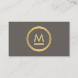Carte De Visite Grand Monogramme moderne initial en or Faux sur Ta