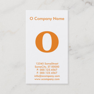 Carte De Visite grand monogramme orange