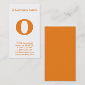 Carte De Visite grand monogramme orange (Devant / Derrière)