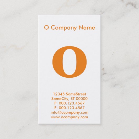 Carte De Visite grand monogramme orange (Devant)