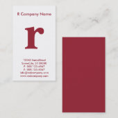 Carte De Visite grand monogramme rouge (Devant / Derrière)