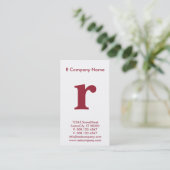 Carte De Visite grand monogramme rouge (Debout devant)