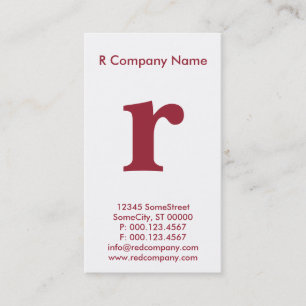 Carte De Visite grand monogramme rouge