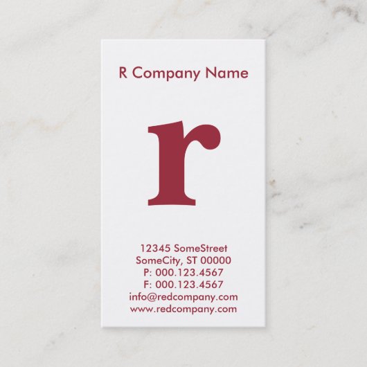 Carte De Visite grand monogramme rouge (Devant)