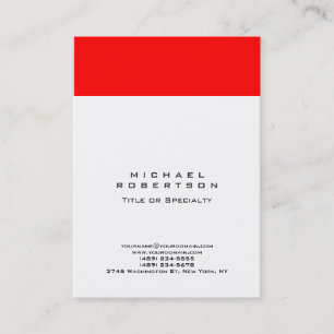 Carte De Visite Grand Monogramme Rouge Blanc Minimaliste Professio