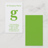 Carte De Visite grand monogramme vert (Devant / Derrière)