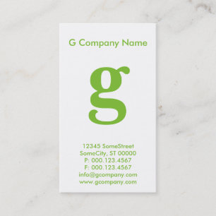 Carte De Visite grand monogramme vert