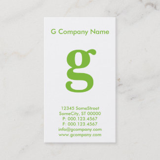 Carte De Visite grand monogramme vert