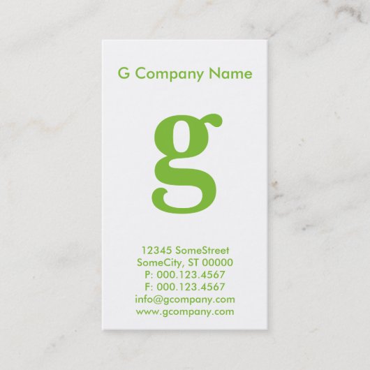 Carte De Visite grand monogramme vert (Devant)
