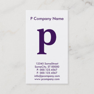 Carte De Visite grand monogramme violet