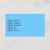 Carte De Visite Grand Piano Arrière - plan bleu (Dos)