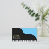 Carte De Visite Grand Piano Arrière - plan bleu (Debout devant)