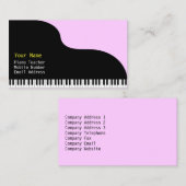 Carte De Visite Grand Piano Arrière - plan rose (Devant / Derrière)