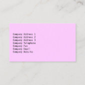 Carte De Visite Grand Piano Arrière - plan rose (Dos)