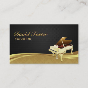 Carte De Visite Grand Piano Piano Pianist Elegant Black Gold Damas