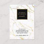 Carte De Visite Grand planificateur d'événements en marbre blanc e (Dos)